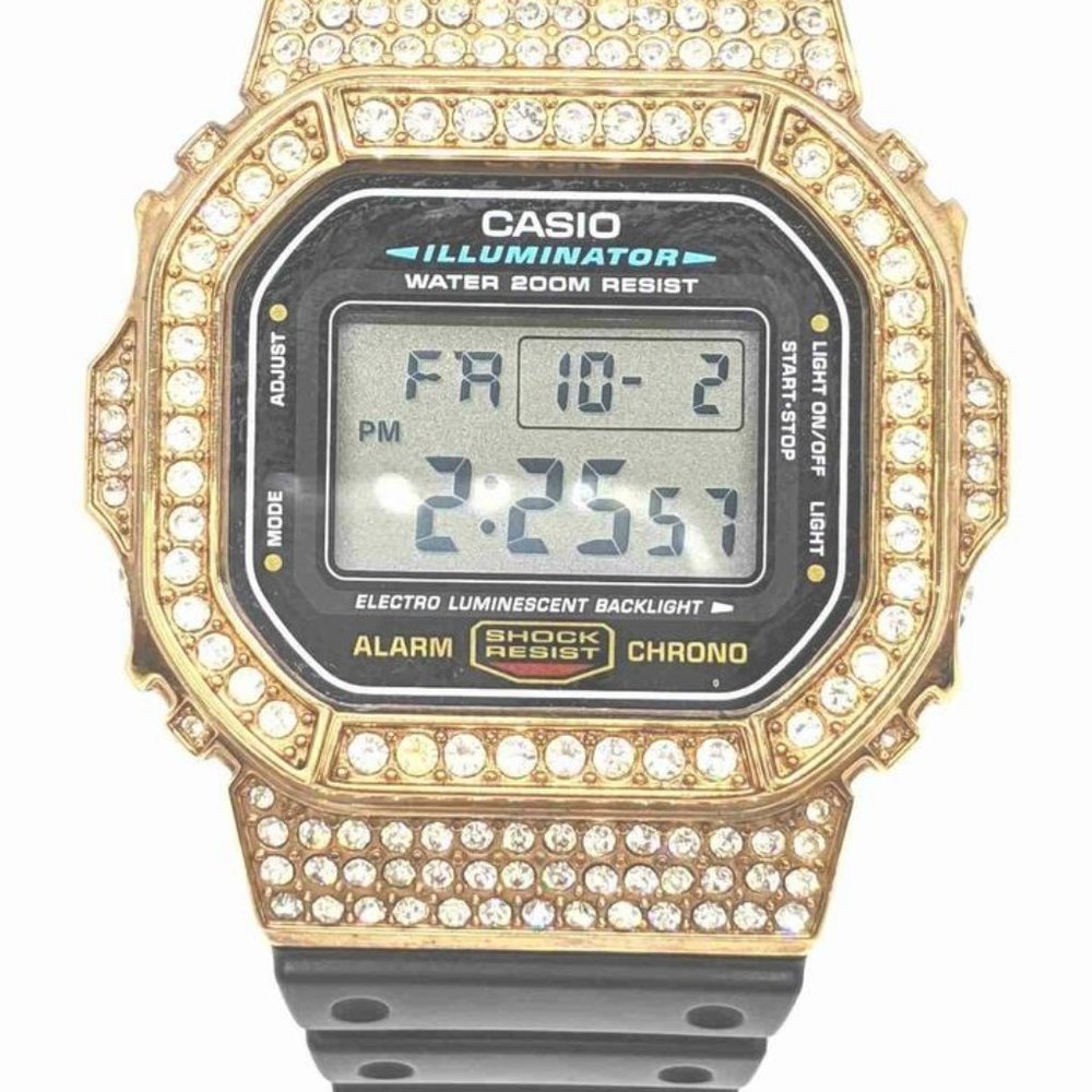 Casio Custom Gold Plated Crystal Dw-5600e G-Shock - image 1